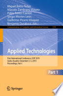Applied technologies : First International Conference, ICAT 2019, Quito, Ecuador, December 3–5, 2019, Proceedings.
