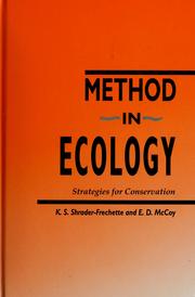 Method in ecology : strategies for conservation /